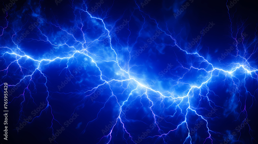 Fototapeta premium Abstract futuristic background with electric neon waves, electric light effect