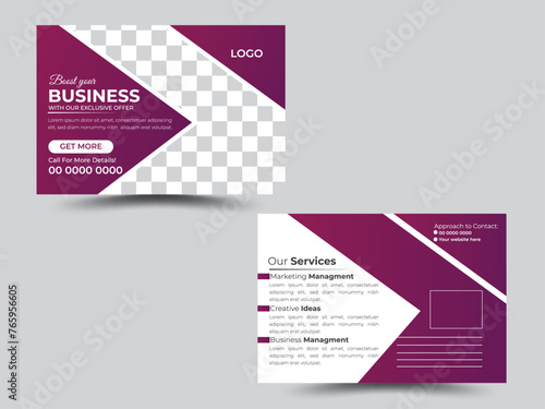 Modern Business postcard design template. 