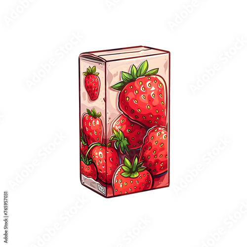 pink strawberry milkshake or cocktail © Anas Graphics