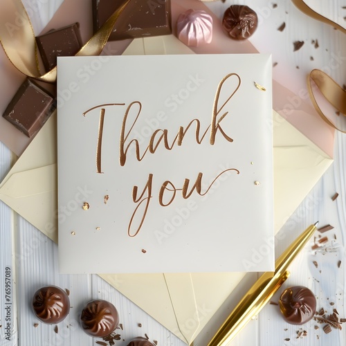 writing thank you on card © Anas Graphics