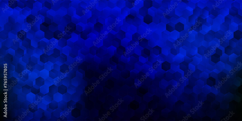 Dark blue, green vector layout with shapes of hexagons. Dark blue, green vector layout with shapes of hexagons.