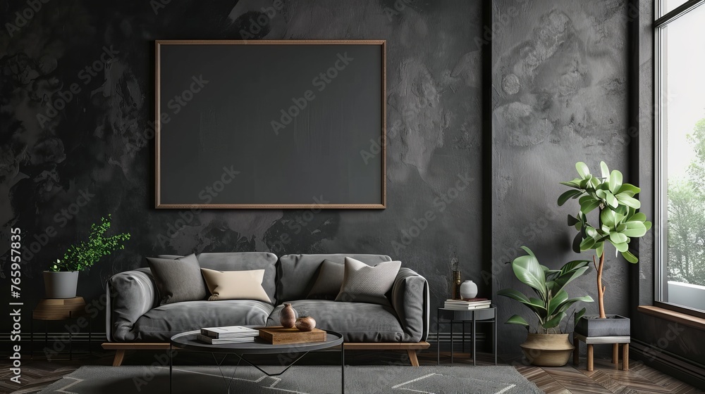 Elegant Interior Mockup: A Modern Living Space with Decorative Elements and Natural Light Elegant Interior Mockup: A Modern Living Space with Decorative Elements and Natural Light