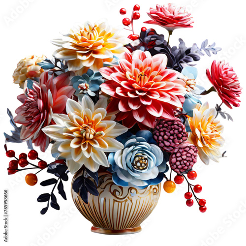bouquet in a vase decoration planted in a ceramic pot image	
