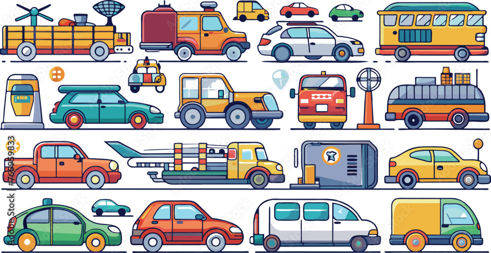 Transport & Automobile related icon Transport & Automobile related icon