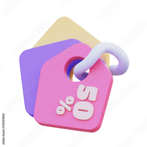 Sale Tag Sales Element  3D Illustration Image