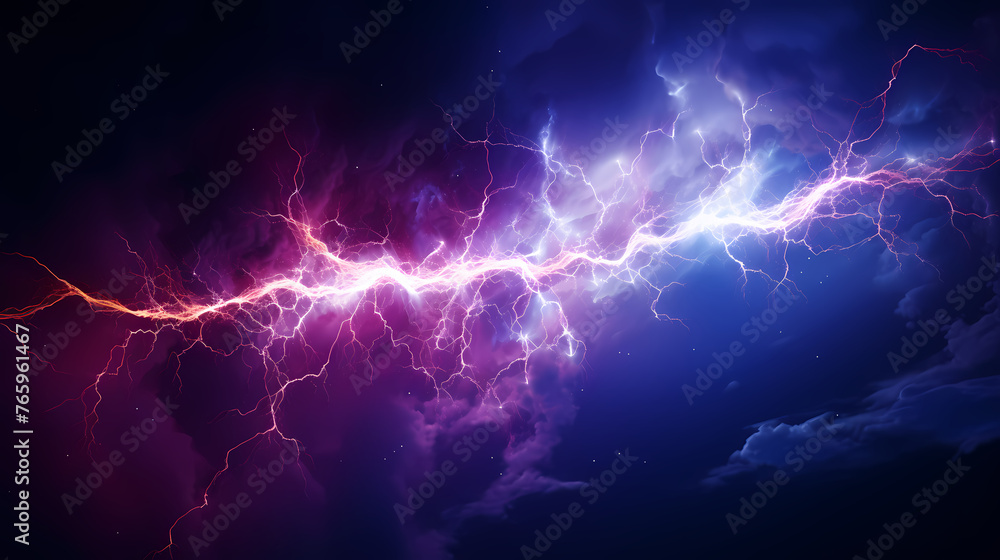 Thunderstorm, lightning and thunder in fantasy landscape Thunderstorm, lightning and thunder in fantasy landscape