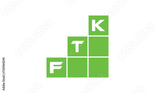 FTK initial letter financial logo design vector template. economics, growth, meter, range, profit, loan, graph, finance, benefits, economic, increase, arrow up, grade, grew up, topper, company, scale photo