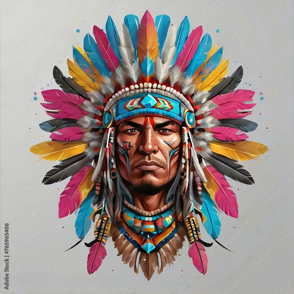 Fototapeta premium Cartoon warrior character illustration