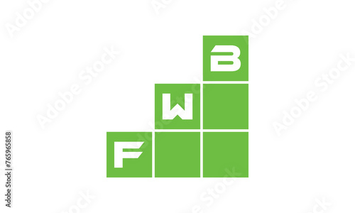 FWB initial letter financial logo design vector template. economics, growth, meter, range, profit, loan, graph, finance, benefits, economic, increase, arrow up, grade, grew up, topper, company, scale photo