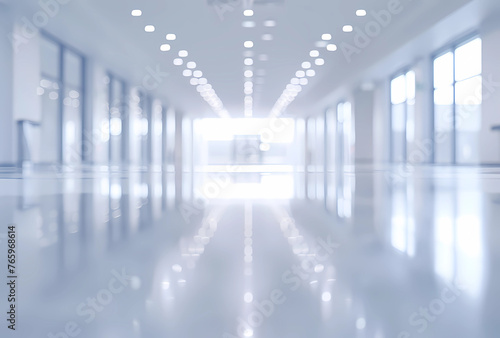Blurred background of a hospital corridor