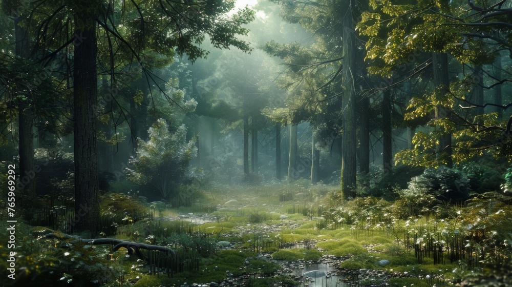 Obraz premium A serene forest backdrop