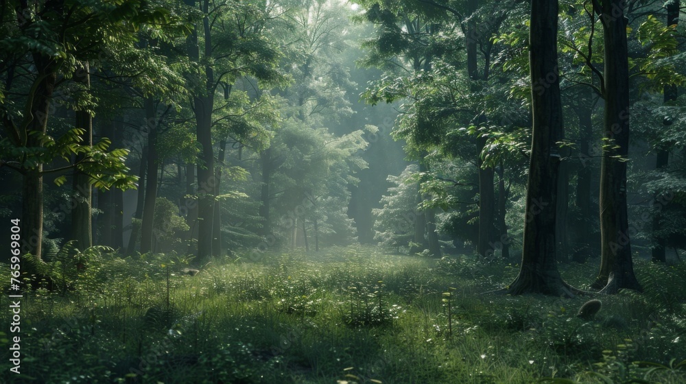 Obraz premium A serene forest backdrop
