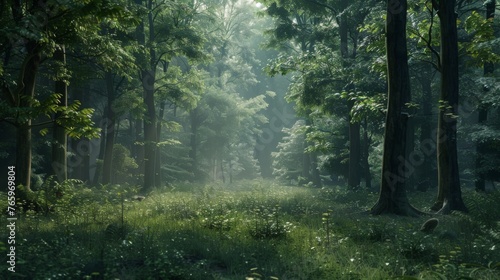  A serene forest backdrop