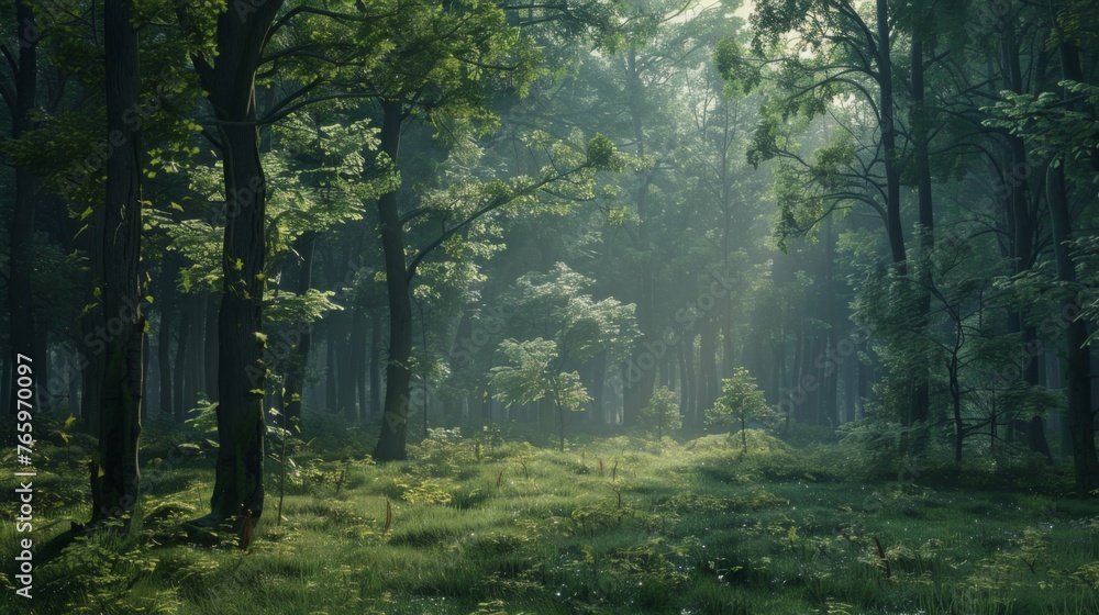  A serene forest backdrop