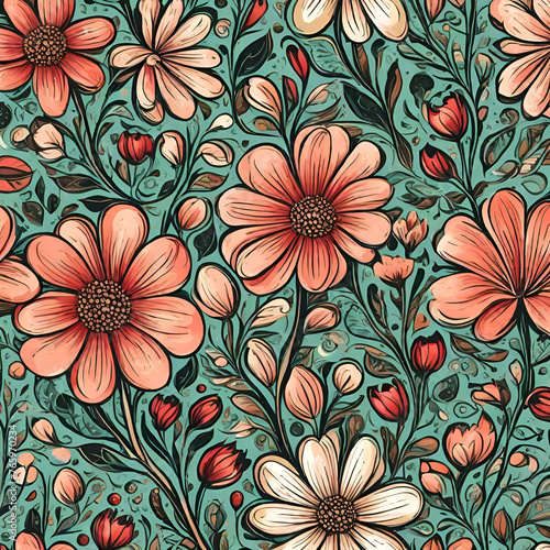 seamless pattern with flowers