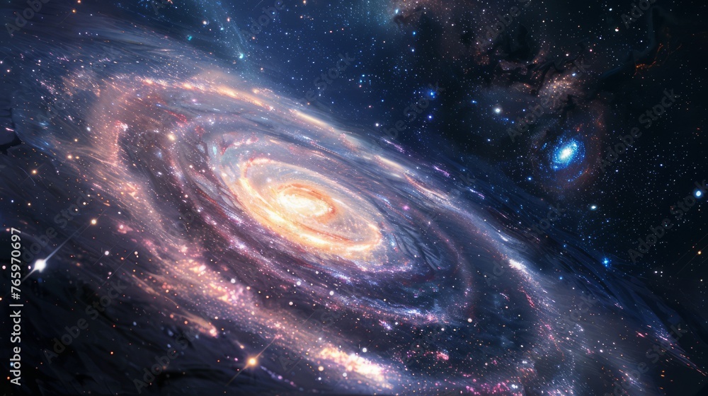 A stunning galactic vortex for a space-themed background, a beautiful swirl of stars.