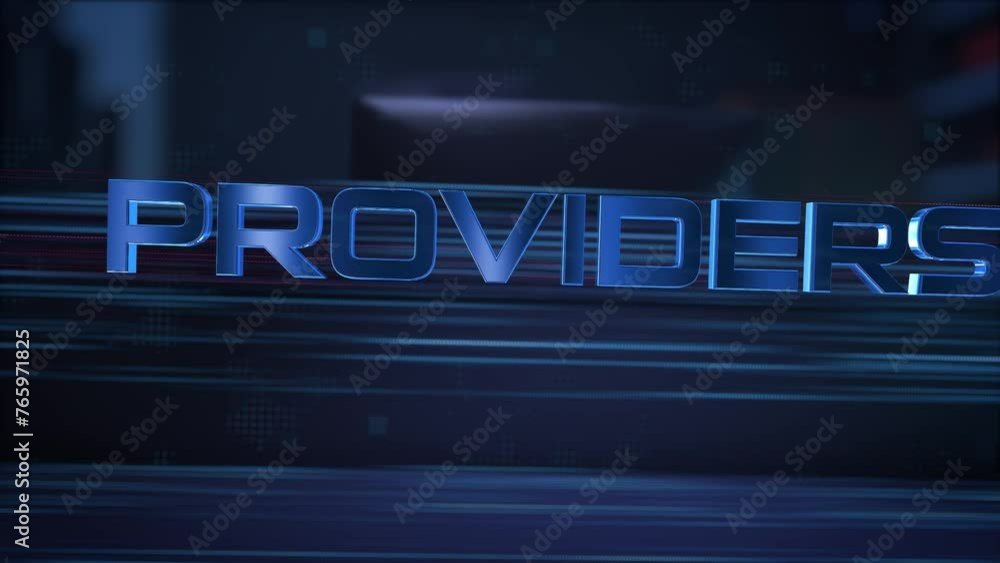 Providers. Businessman using a computer in a dark room. 3d rendering. 4K. 60fps Providers. Businessman using a computer in a dark room. 3d rendering. 4K. 60fps