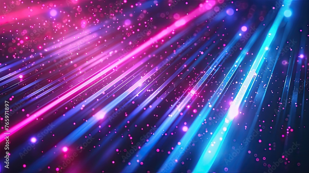 Naklejka premium An abstract and futuristic background featuring glowing pink and blue neon lines in a style reminiscent of ultraviolet light