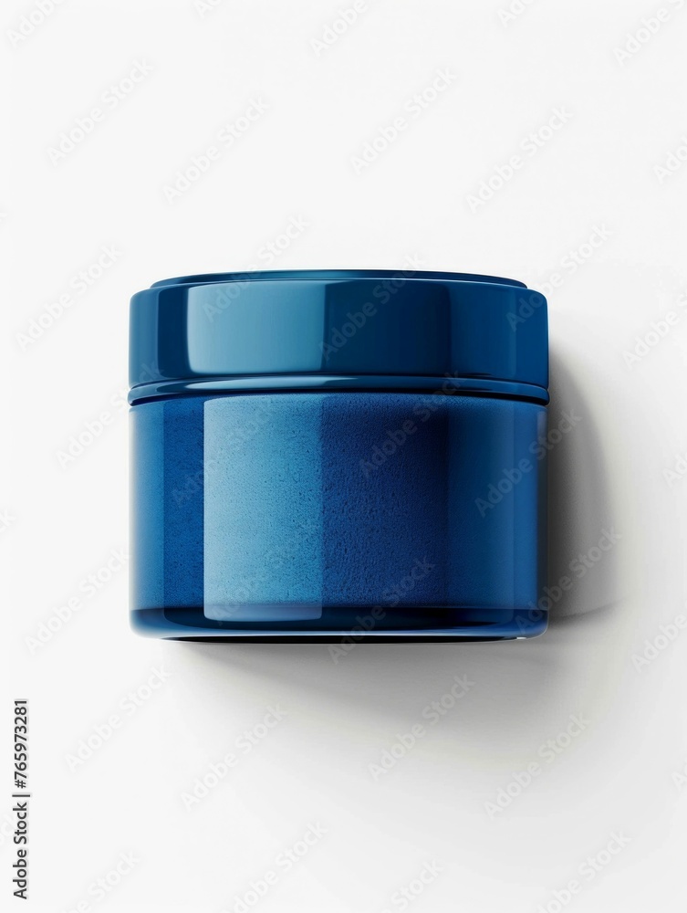 Refined Blue Skincare Cream Container with Matte Finish. Generative ai Refined Blue Skincare Cream Container with Matte Finish. Generative ai