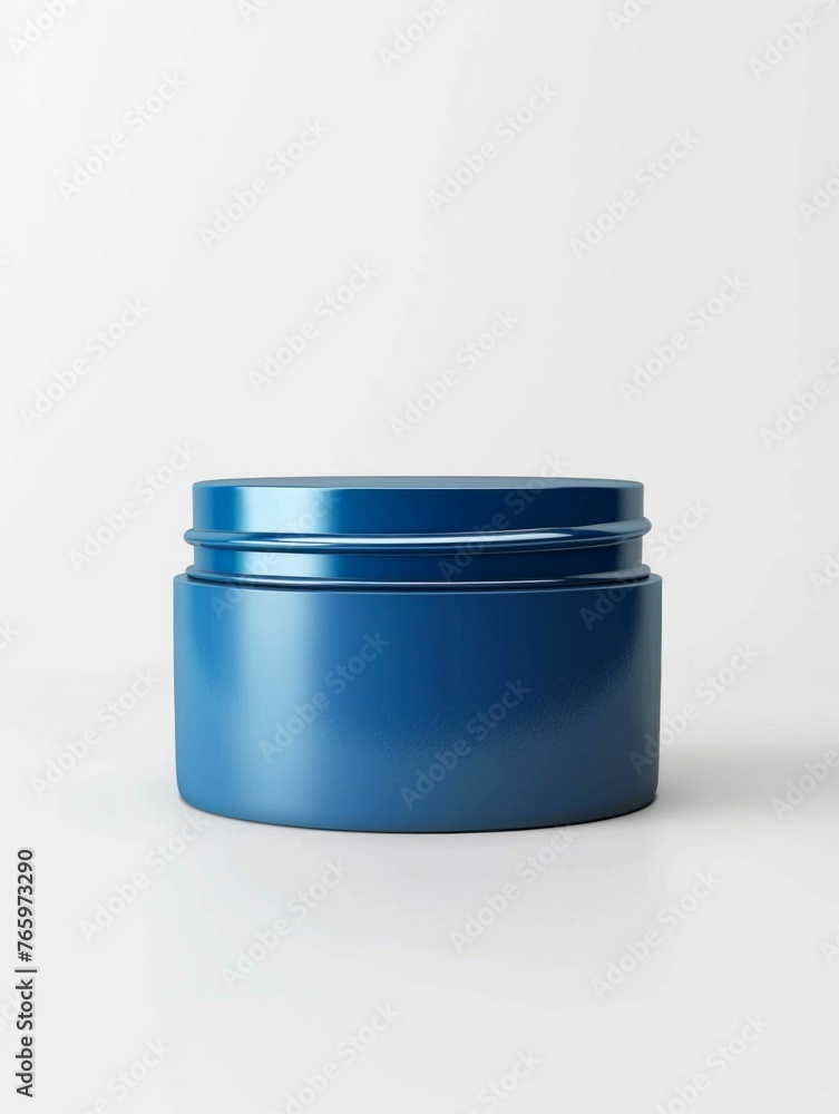 Refined Blue Skincare Cream Container with Matte Finish. Generative ai Refined Blue Skincare Cream Container with Matte Finish. Generative ai