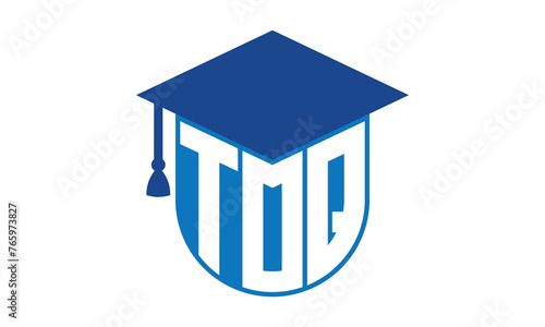 TOQ initial letter academic logo design vector template. school college logo, university logo, graduation cap logo, institute logo, educational logo, library logo, teaching logo, book shop, varsity	
 photo