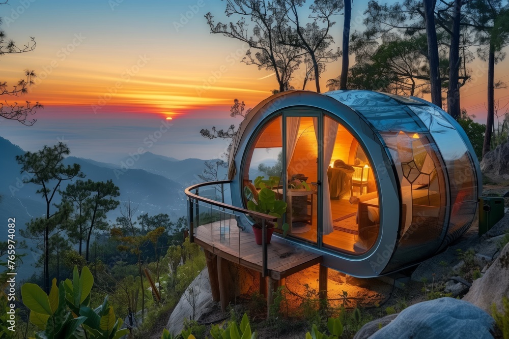 Alpine Dawn at Mountain Glamping Retreat. Glamping retreat catches ... - Mountain Luxury Glamping Options