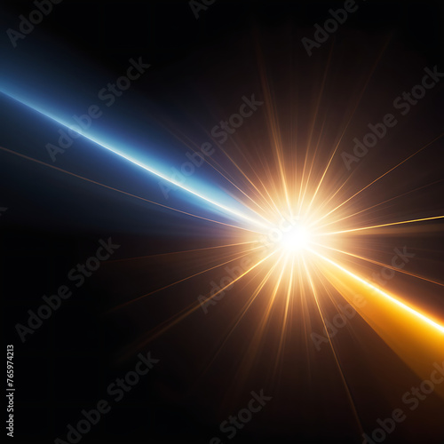 Flare light, effects sunlight, lens flare, light leaks, warm sun rays light effects, overlays or golden flare isolated on black background. effect, sunlight, ray, glow, bright, shine, sun. ai