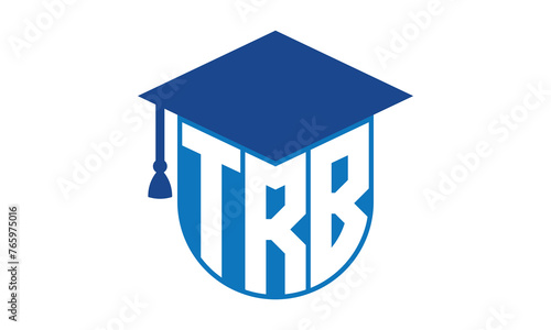 TRB initial letter academic logo design vector template. school college logo, university logo, graduation cap logo, institute logo, educational logo, library logo, teaching logo, book shop, varsity	
 photo