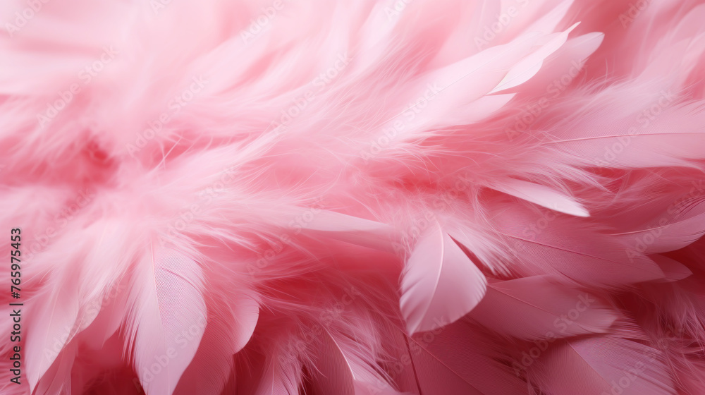 Close up of light pink luxurious feather background with copying spaces. Generative AI Close up of light pink luxurious feather background with copying spaces. Generative AI
