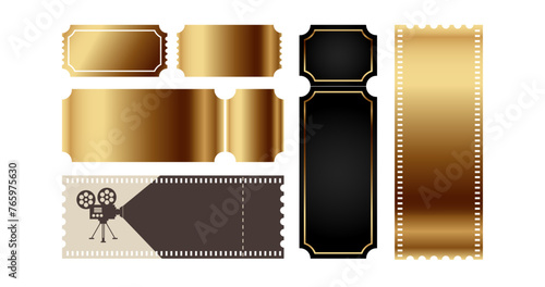 Golden empty tickets template.