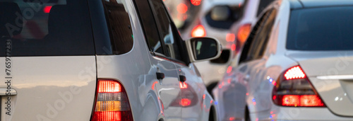 Gridlocked Commute: Cars in a Traffic Jam photo