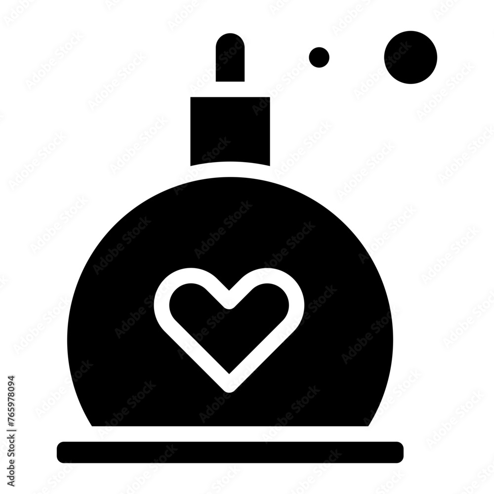 Obraz premium Perfume Bottle Icon. Fragrance Bottle with Drops Linear Pictogram. Beauty Care Product in Spray Pump Bottle Icon. 