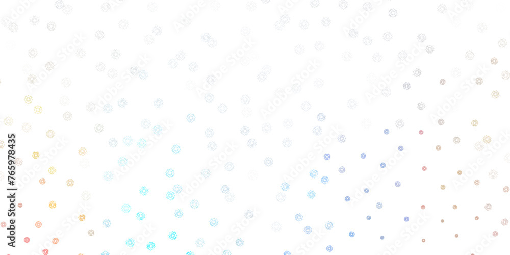 Light blue, yellow vector doodle pattern with flowers. Light blue, yellow vector doodle pattern with flowers.