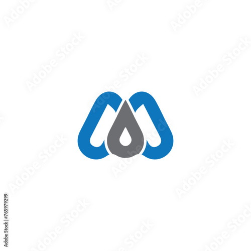 mo logo mo water drop, blood medical clinic logo aqua logo design