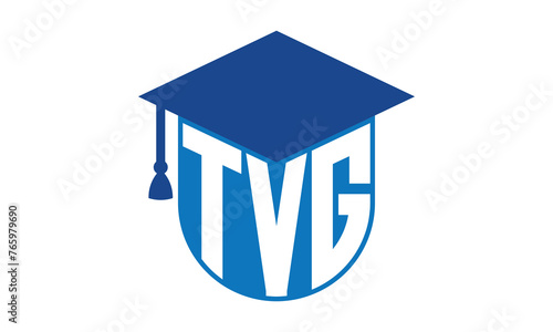 TVG initial letter academic logo design vector template. school college logo, university logo, graduation cap logo, institute logo, educational logo, library logo, teaching logo, book shop, varsity	
 photo