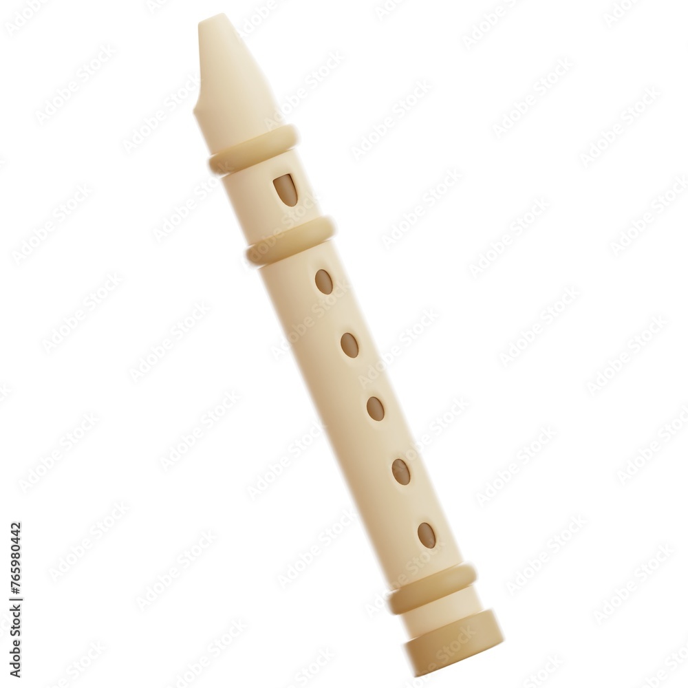 Fototapeta premium 3d icon flute on the white background