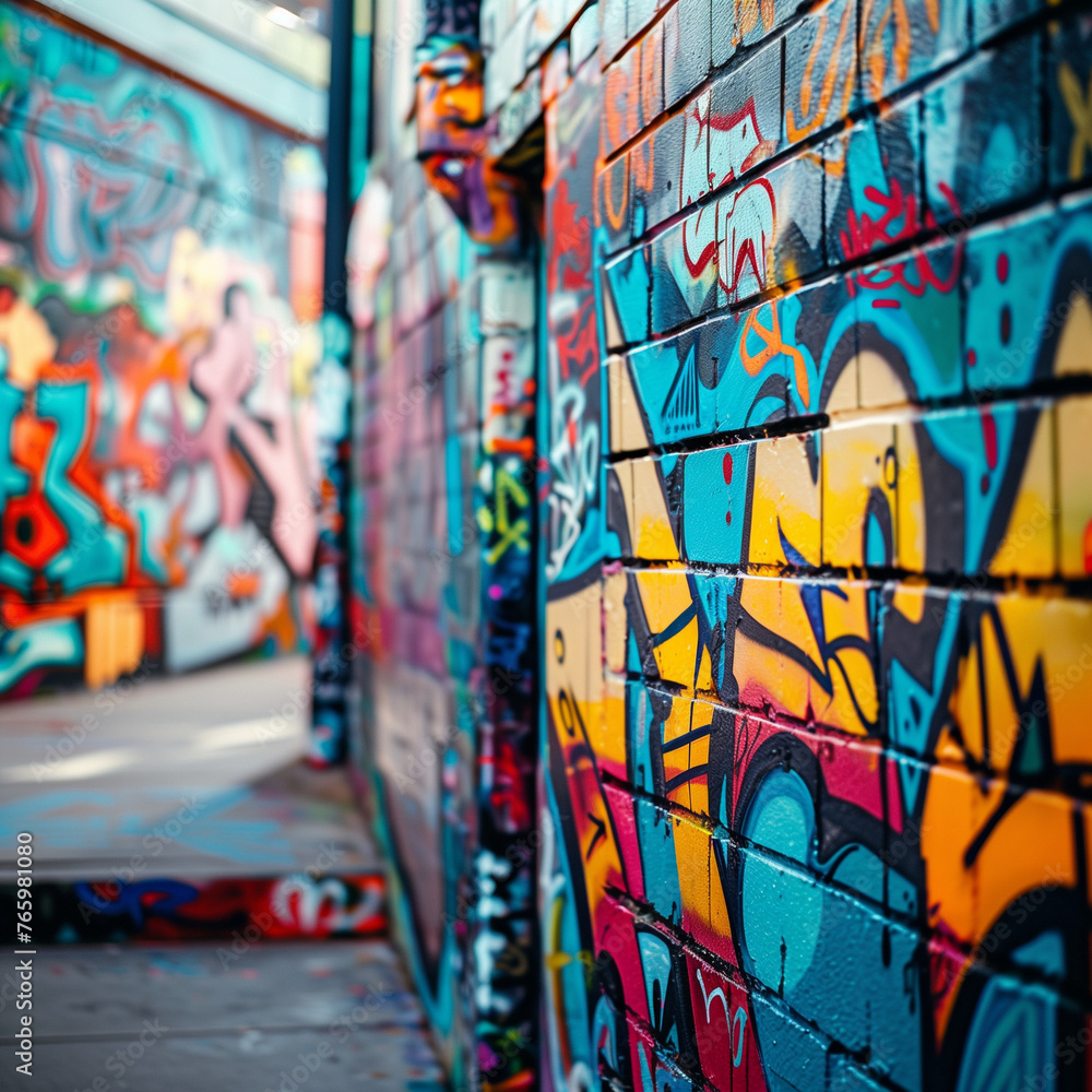 Vibrant Graffiti Art on Urban Street Wall Vibrant Graffiti Art on Urban Street Wall