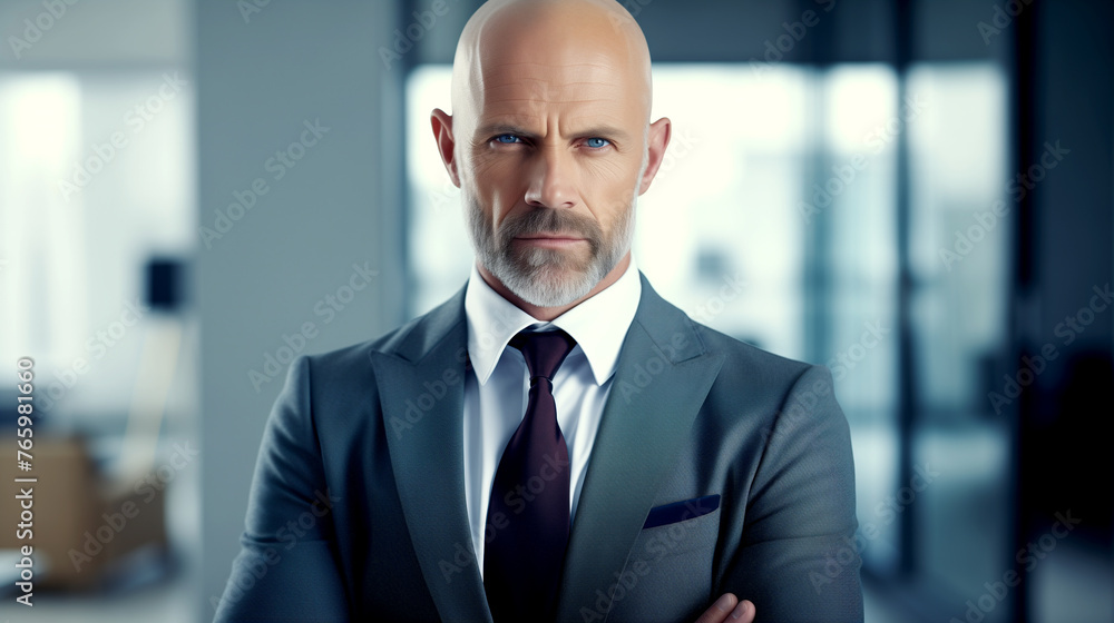 Portrait of a Confident Businessman Looking at the Camera