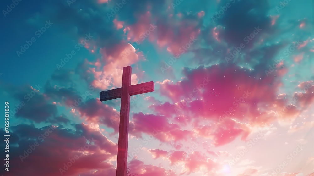 Superb A person praying with both hands raised towards the shining holy cross of jesus christ Superb A person praying with both hands raised towards the shining holy cross of jesus christ