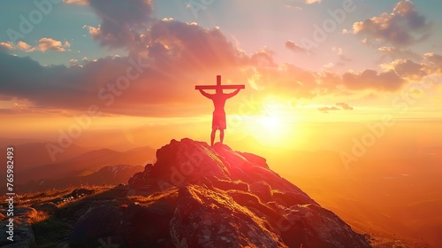Bright Jesus falls crucifixion of christ holy friday
