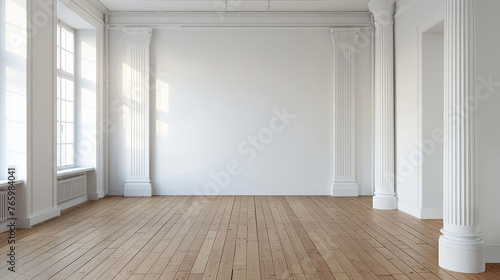 Wallpaper Mural Empty bright room with wooden floor. Torontodigital.ca