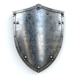 Shield 3d realistic render isolated white background
