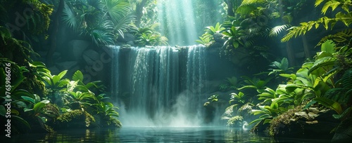 Jungle and rainforest species in a magical realm  vibrant ecosystem  fantastical plants  otherworldly beauty