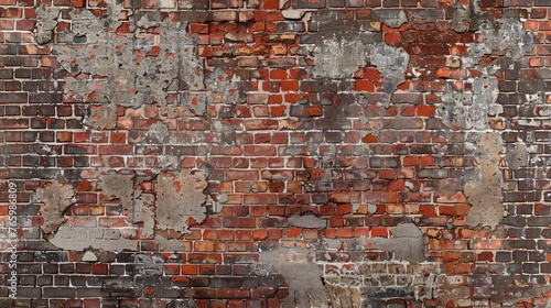 Old red brick wall with a damaged and weathered background texture, evoking a sense of history and character