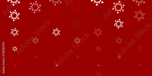 Light Green, Yellow vector background with covid-19 symbols.