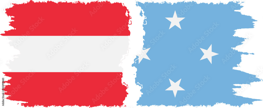 Federated States of Micronesia and Austria grunge flags connection v Federated States of Micronesia and Austria grunge flags connection v