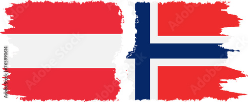 Quadro su tela Norway and Austria grunge flags connection vector