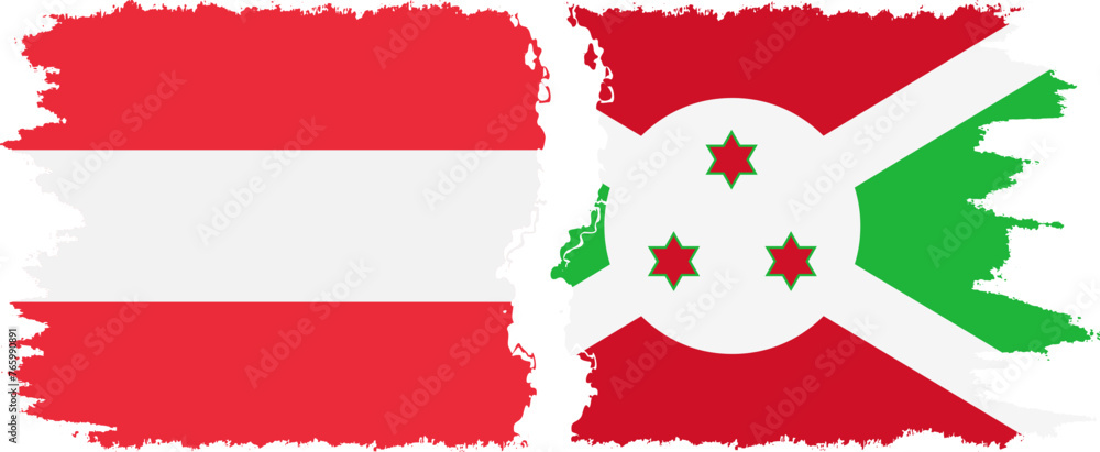 Burundi and Austria grunge flags connection vector Burundi and Austria grunge flags connection vector
