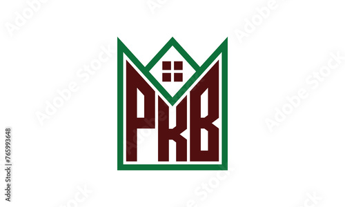 PKB initial letter builders real estate logo design vector. construction, housing, home marker, property, building, apartment, flat, compartment, business, corporate, house rent, rental, commercial