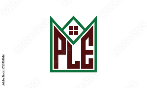 PLE initial letter builders real estate logo design vector. construction, housing, home marker, property, building, apartment, flat, compartment, business, corporate, house rent, rental, commercial